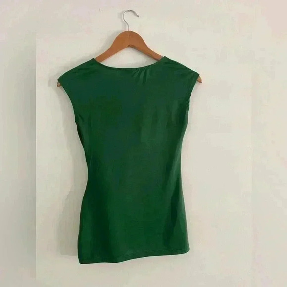 NEW YORK & CO Royal Green Dress Blouse Silhouette - Picture 5 of 5